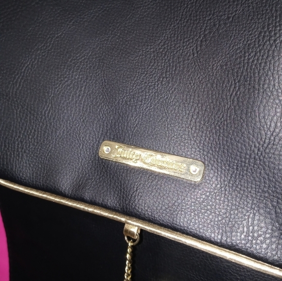 Juicy Couture Black And Barbie Pink Expandable Back Pack Satin logo lining main image 10